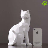 chat résine monsieur fripouille blanc