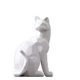 sculpture chat en résine blanc