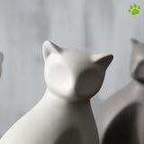 statue chat aldo ceramique blanc